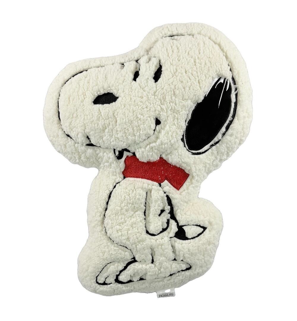 Peanuts Snoopy Shape Sherpa Decorative 16 Inch Pillow White